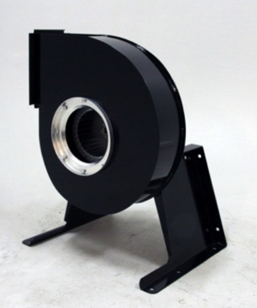 A product shot of the Plymoth V-Max centrifugal fan, inlet facing 